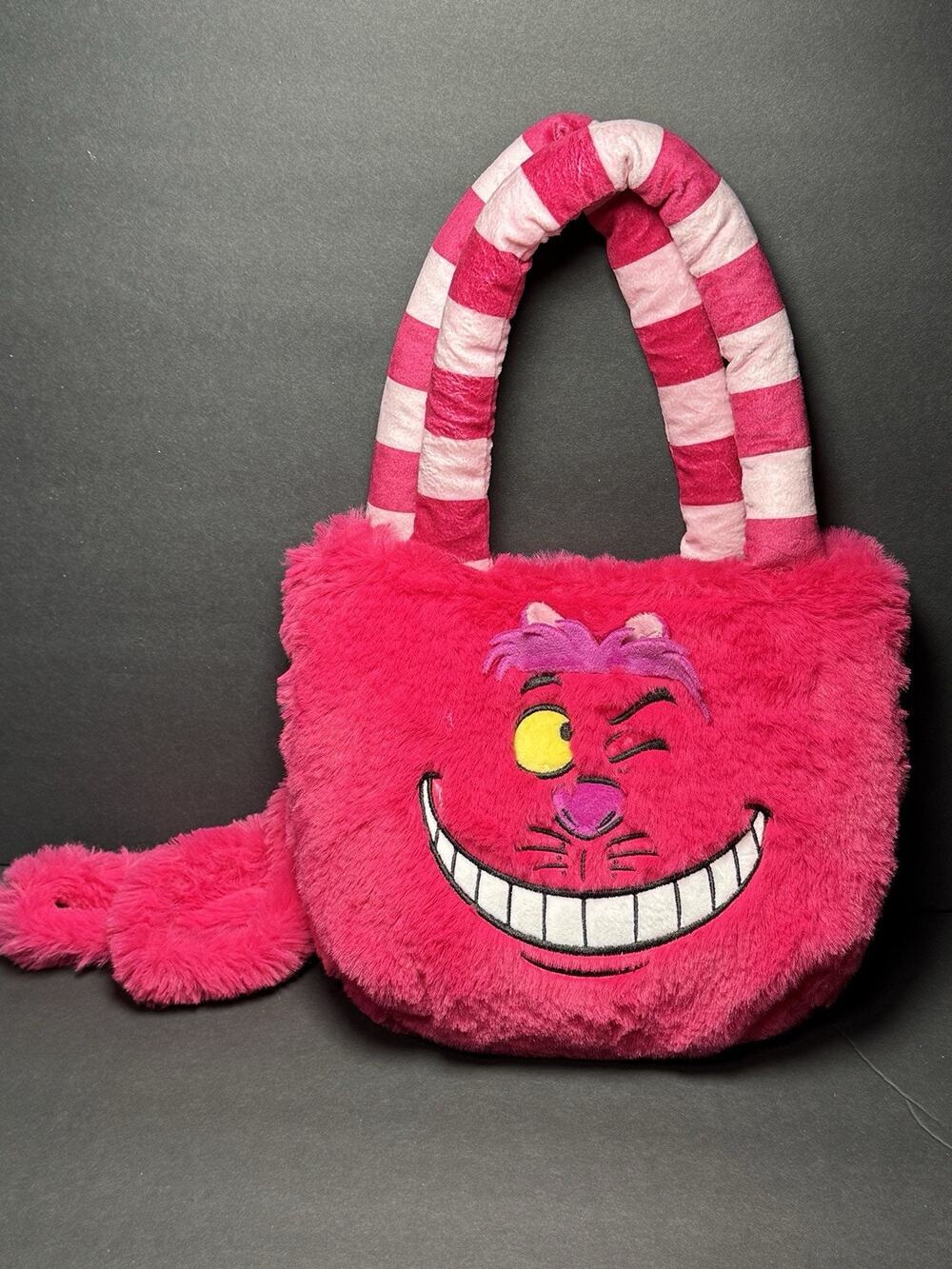 NEW Disney Parks 2025 Alice in Wonderland CHESHIRE CAT Plush Tote Crossbody Bag